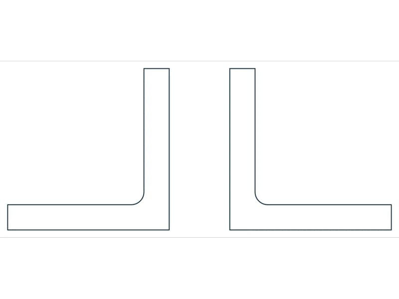 2L2X2X5/16X3/4 Steel Section CAD block — line drawing preview of the DWG file