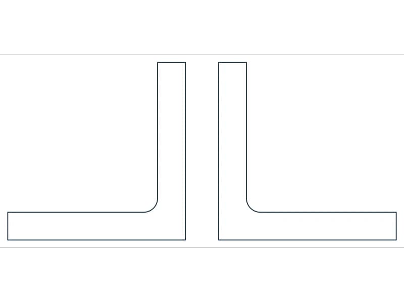 2L2X2X5/16X3/8 Steel Section CAD block — line drawing preview of the DWG file