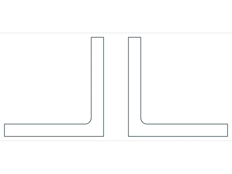 2L3X3X3/8X3/4 Steel Section CAD block — line drawing preview of the DWG file