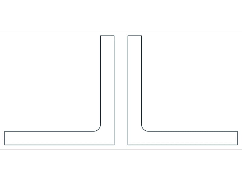 2L3X3X3/8X3/8 Steel Section CAD block — line drawing preview of the DWG file