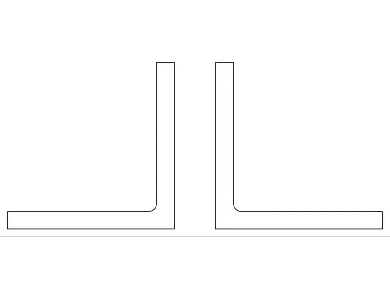 2L3X3X5/16X3/4 Steel Section CAD block — line drawing preview of the DWG file
