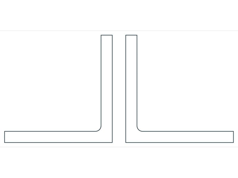 2L3X3X5/16X3/8 Steel Section CAD block — line drawing preview of the DWG file
