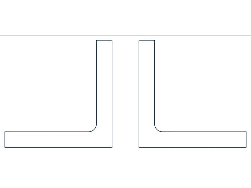 2L3X3X7/16X3/4 Steel Section CAD block — line drawing preview of the DWG file