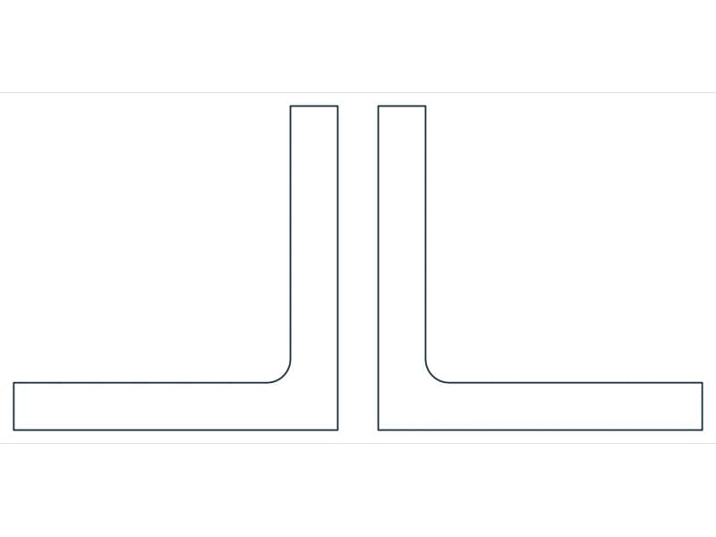 2L3X3X7/16X3/8 Steel Section CAD block — line drawing preview of the DWG file