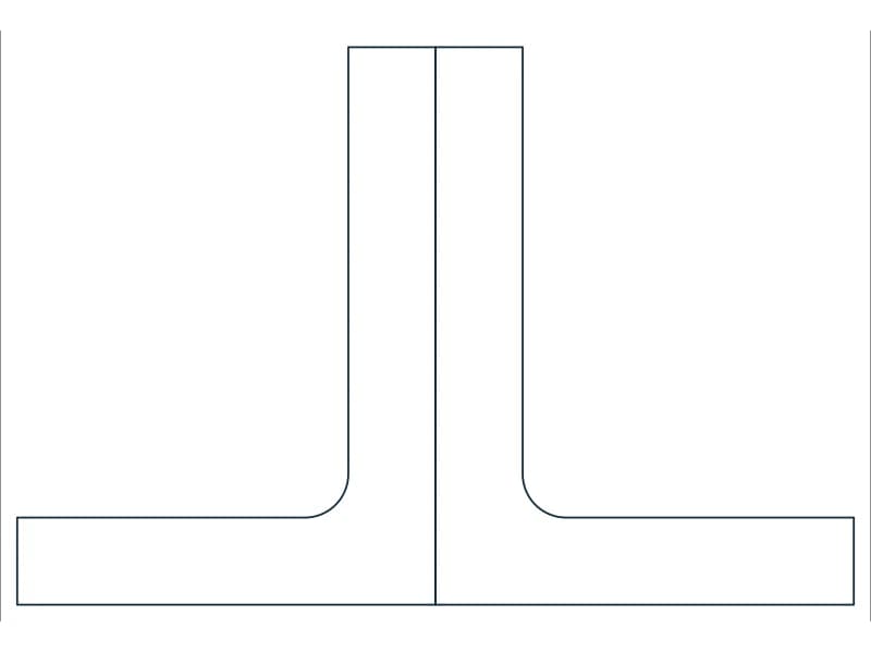 2L4X3X5/8X3/4LLBB Steel Section CAD block — line drawing preview of the DWG file