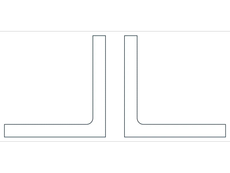 2L4X4X1/2X3/4 Steel Section CAD block — line drawing preview of the DWG file
