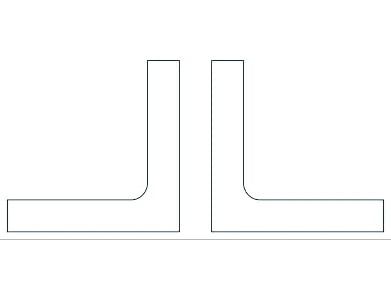 2L4X4X3/4X3/4 Steel Section CAD block — line drawing preview of the DWG file