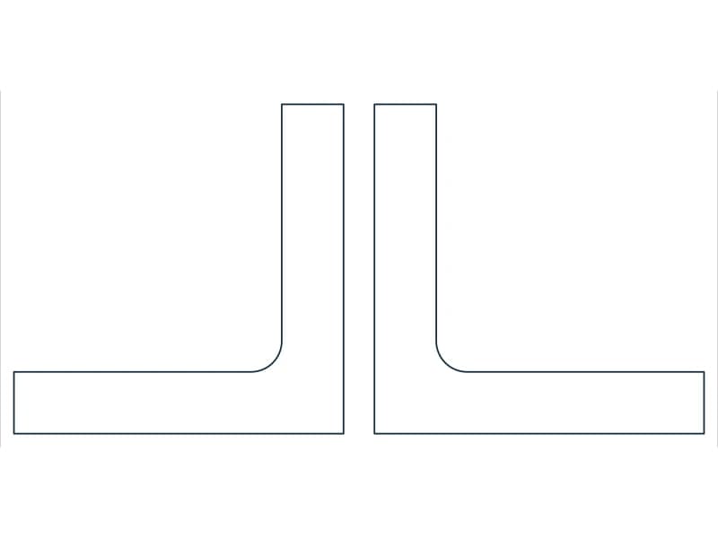 2L4X4X3/4X3/8 Steel Section CAD block — line drawing preview of the DWG file