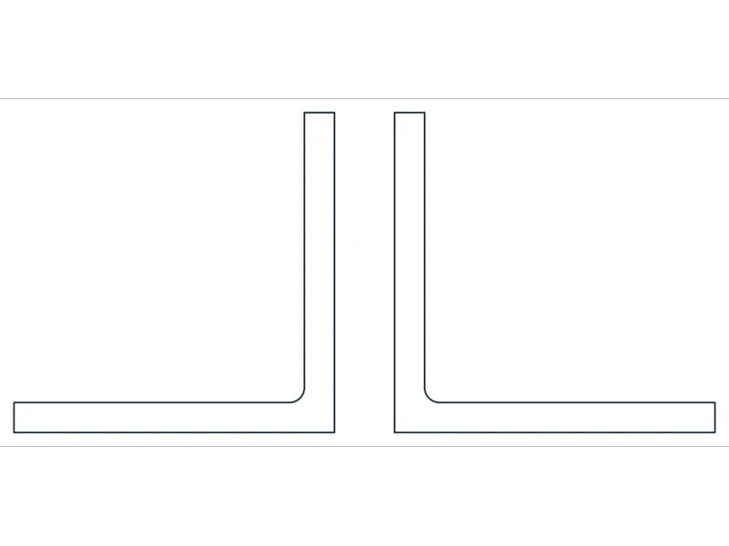 2L4X4X3/8X3/4 Steel Section CAD block — line drawing preview of the DWG file