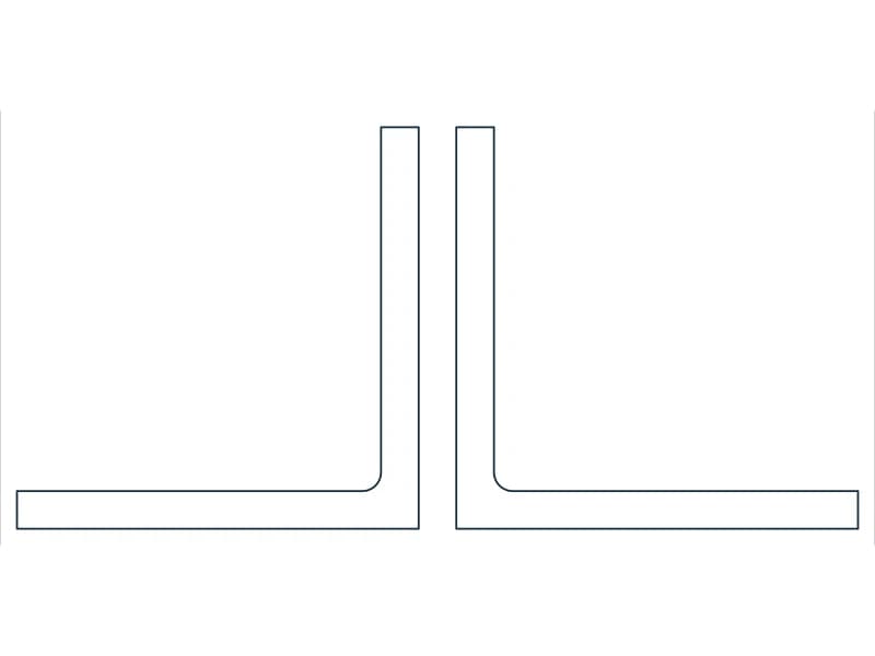 2L4X4X3/8X3/8 Steel Section CAD block — line drawing preview of the DWG file