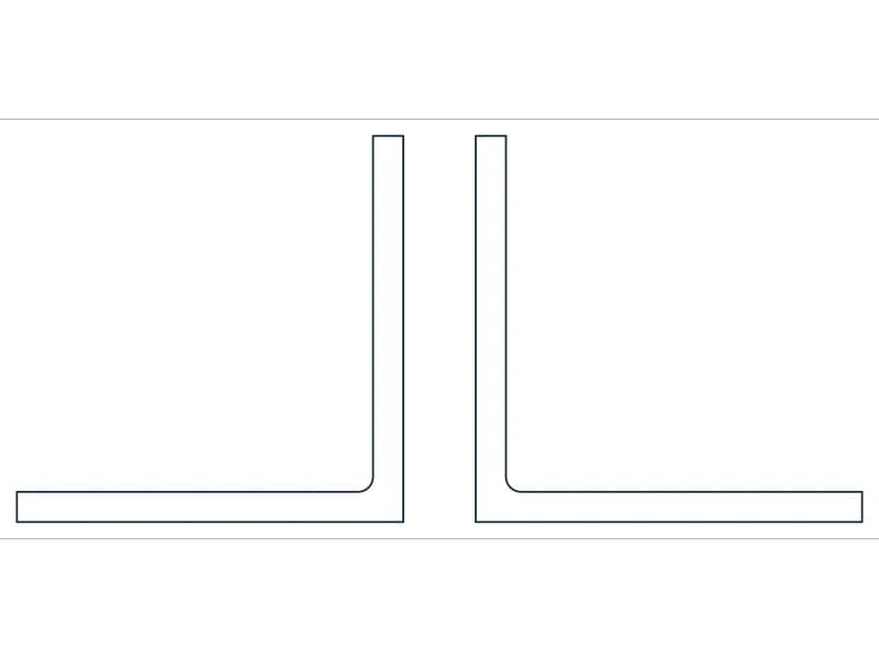 2L4X4X5/16X3/4 Steel Section CAD block — line drawing preview of the DWG file