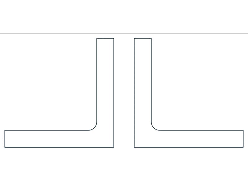 2L4X4X5/8X3/4 Steel Section CAD block — line drawing preview of the DWG file