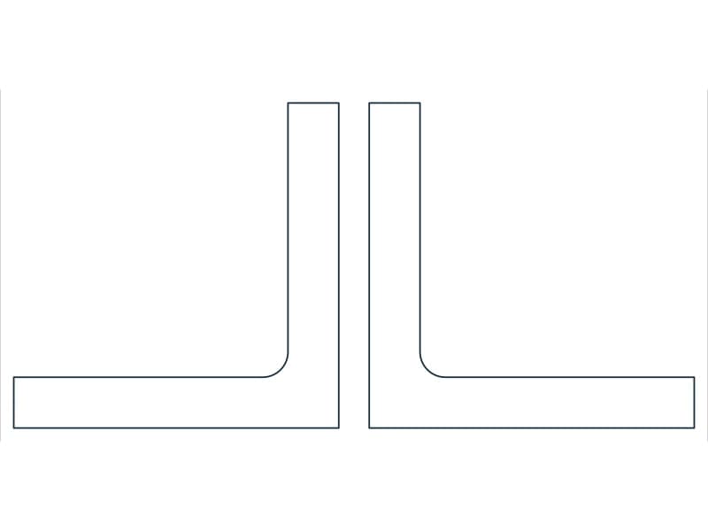 2L4X4X5/8X3/8 Steel Section CAD block — line drawing preview of the DWG file