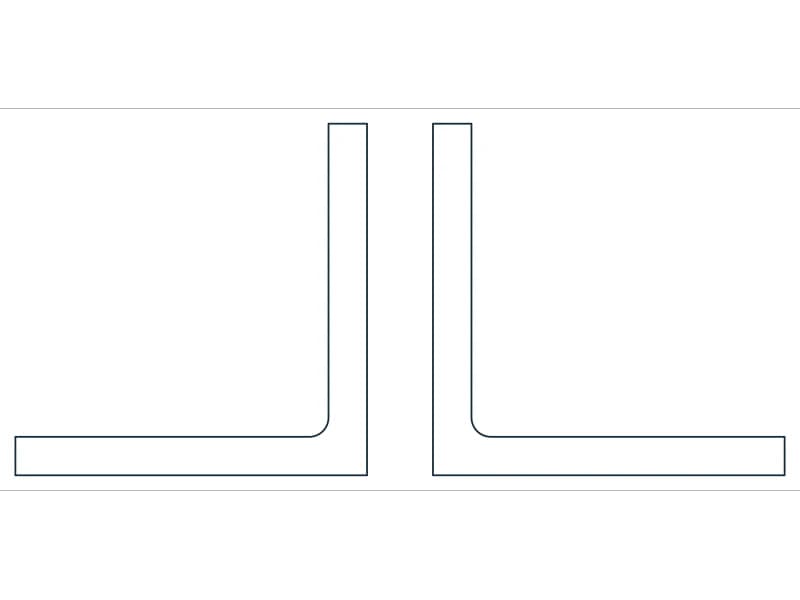 2L4X4X7/16X3/4 Steel Section CAD block — line drawing preview of the DWG file