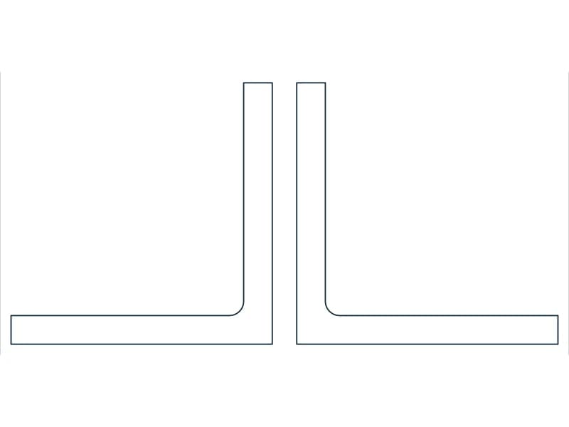 2L4X4X7/16X3/8 Steel Section CAD block — line drawing preview of the DWG file