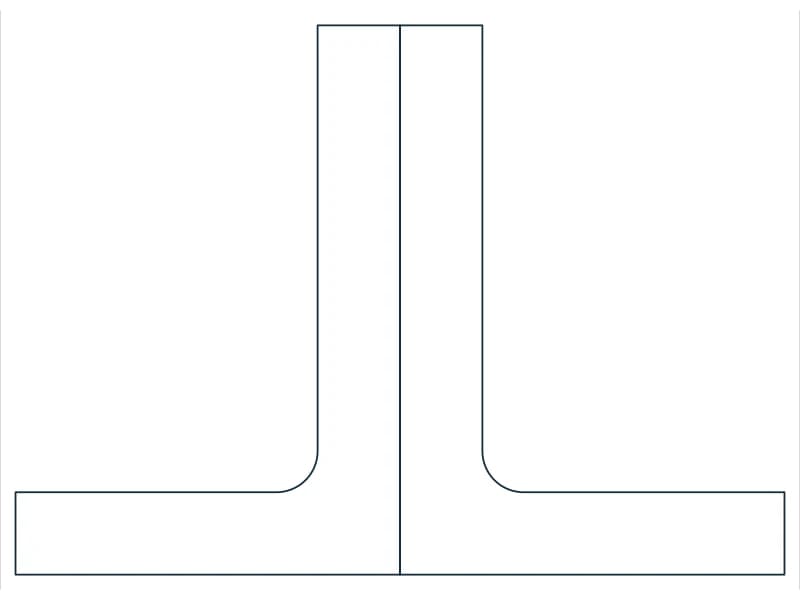 2L5X3-1/2X3/4LLBB Steel Section CAD block — line drawing preview of the DWG file