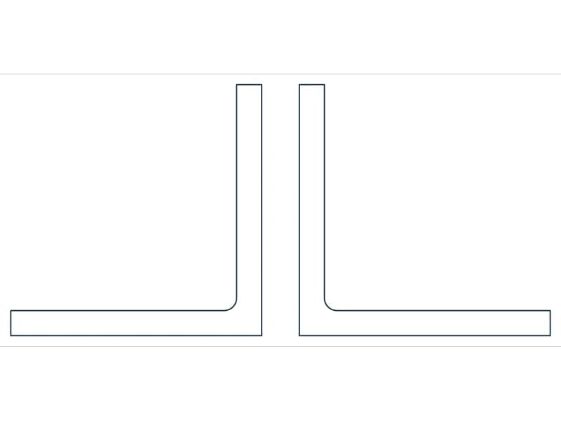 2L5X5X1/2X3/4 Steel Section CAD block — line drawing preview of the DWG file