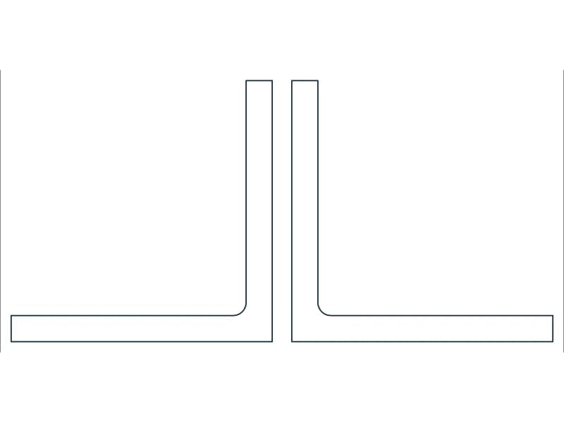 2L5X5X1/2X3/8 Steel Section CAD block — line drawing preview of the DWG file