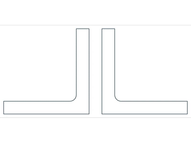 2L5X5X3/4X3/4 Steel Section CAD block — line drawing preview of the DWG file