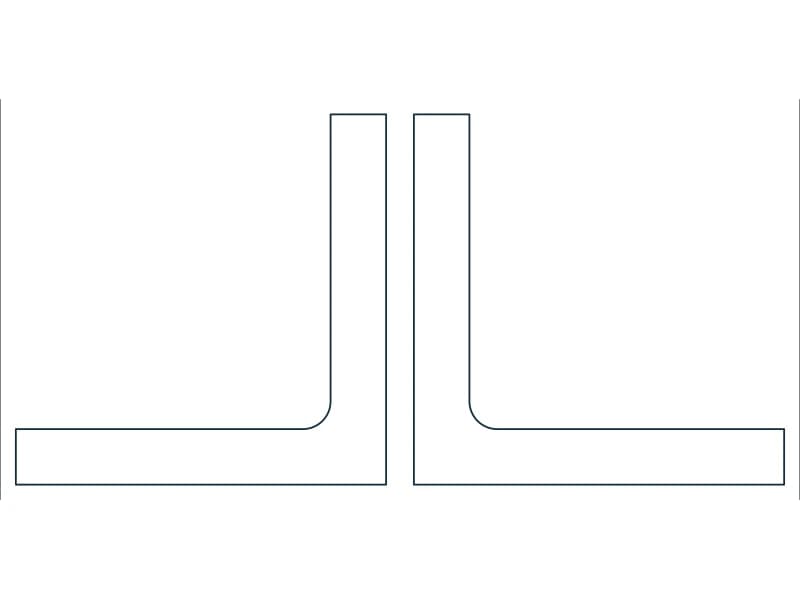2L5X5X3/4X3/8 Steel Section CAD block — line drawing preview of the DWG file