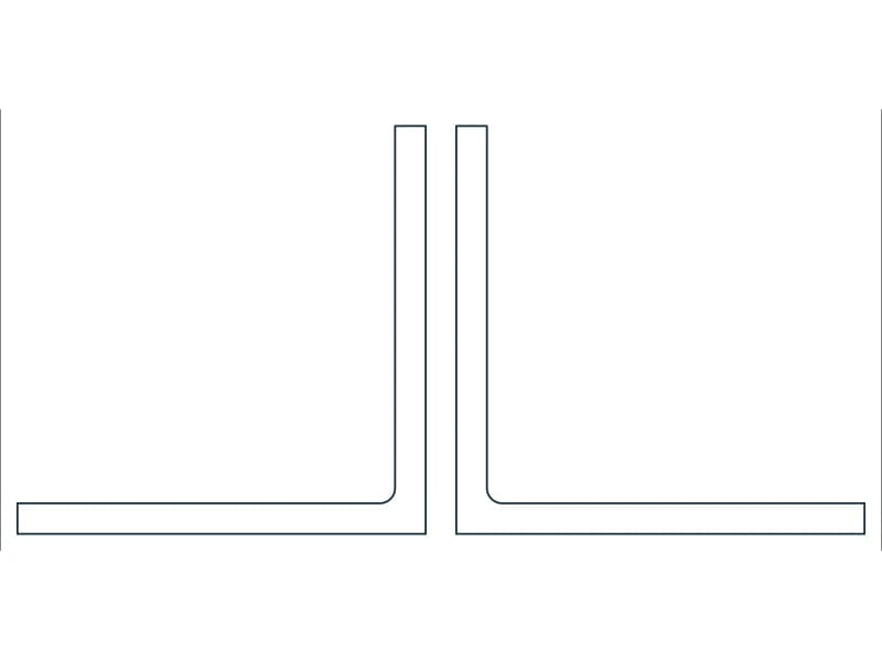 2L5X5X3/8X3/8 Steel Section CAD block — line drawing preview of the DWG file