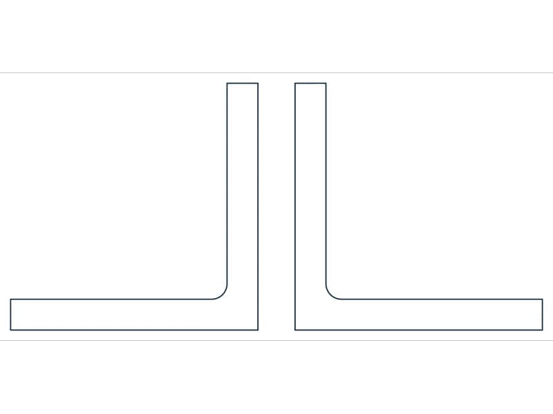 2L5X5X5/8X3/4 Steel Section CAD block — line drawing preview of the DWG file