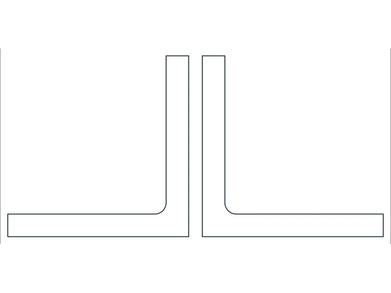2L5X5X5/8X3/8 Steel Section CAD block — line drawing preview of the DWG file