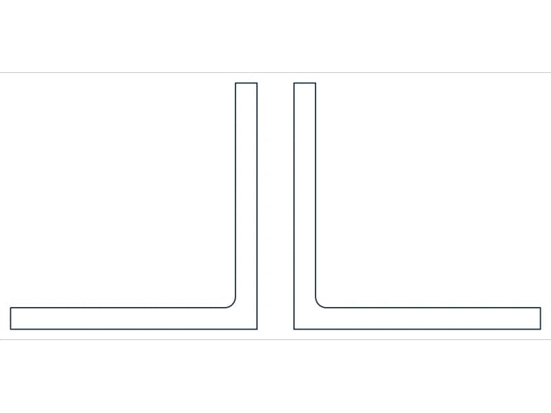 2L5X5X7/16X3/4 Steel Section CAD block — line drawing preview of the DWG file