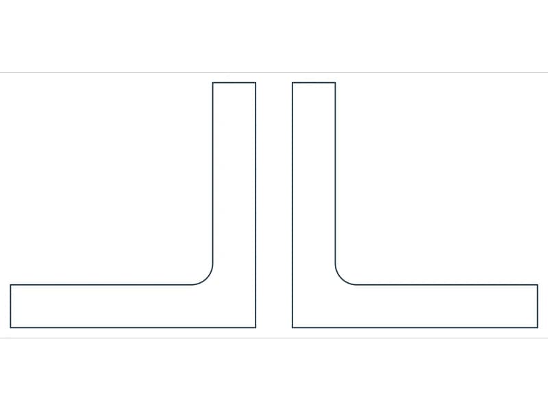 2L5X5X7/8X3/4 Steel Section CAD block — line drawing preview of the DWG file