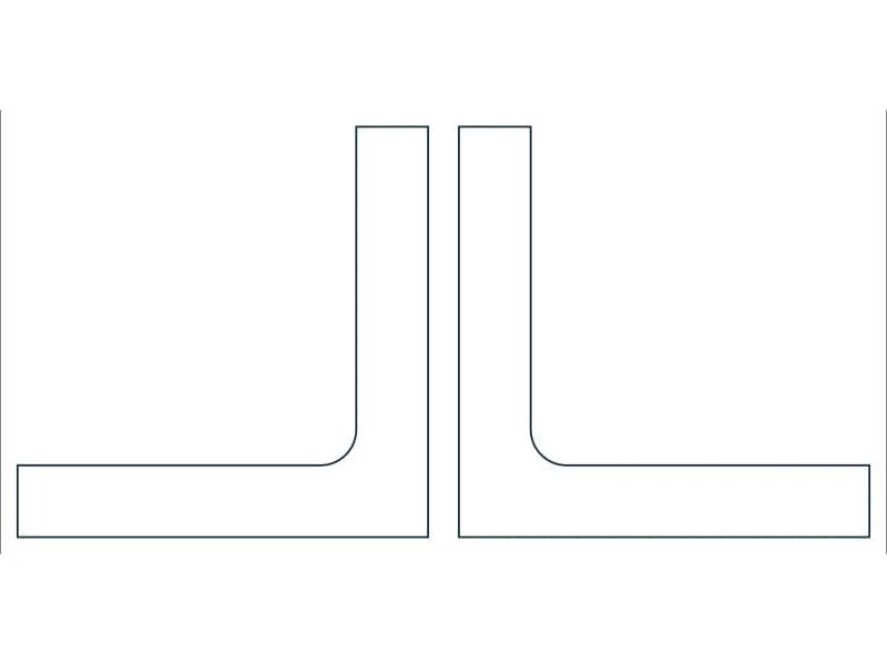 2L5X5X7/8X3/8 Steel Section CAD block — line drawing preview of the DWG file