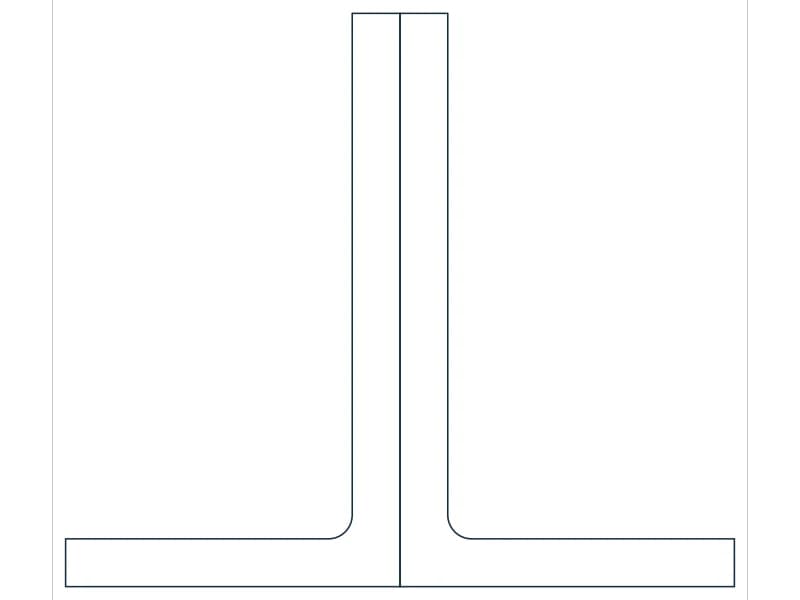 2L6X3-1/2X1/2X3/8LLBB Steel Section CAD block — line drawing preview of the DWG file