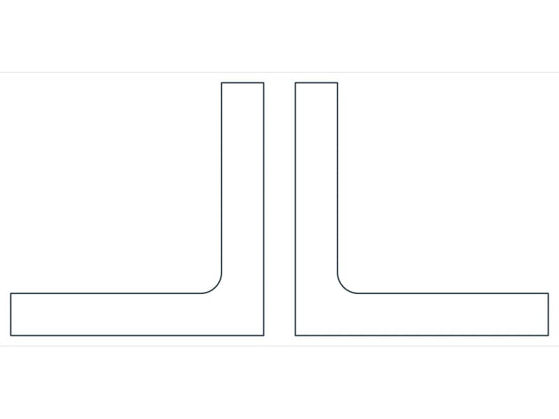 2L6X6X1X3/4 Steel Section CAD block — line drawing preview of the DWG file