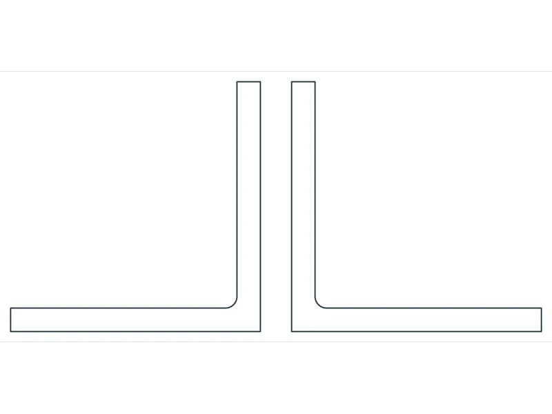 2L6X6X9/16X3/4 Steel Section CAD block — line drawing preview of the DWG file