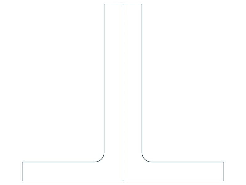 2L7X4X3/4X3/4LLBB Steel Section CAD block — line drawing preview of the DWG file