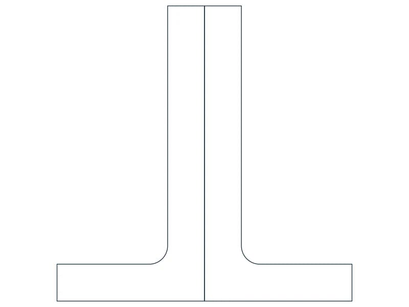 2L8X4X1X3/4LLBB Steel Section CAD block — line drawing preview of the DWG file