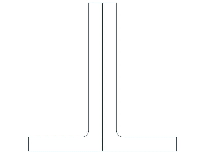 2L8X4X3/4LLBB Steel Section CAD block — line drawing preview of the DWG file