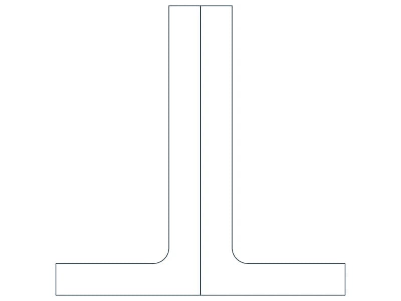 2L8X4X7/8X3/4LLBB Steel Section CAD block — line drawing preview of the DWG file