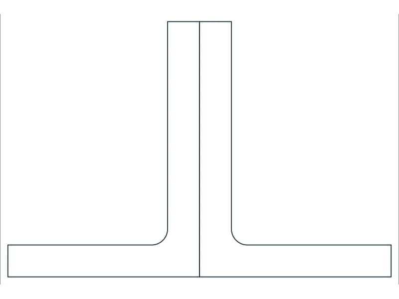 2L8X6X1X3/4LLBB Steel Section CAD block — line drawing preview of the DWG file