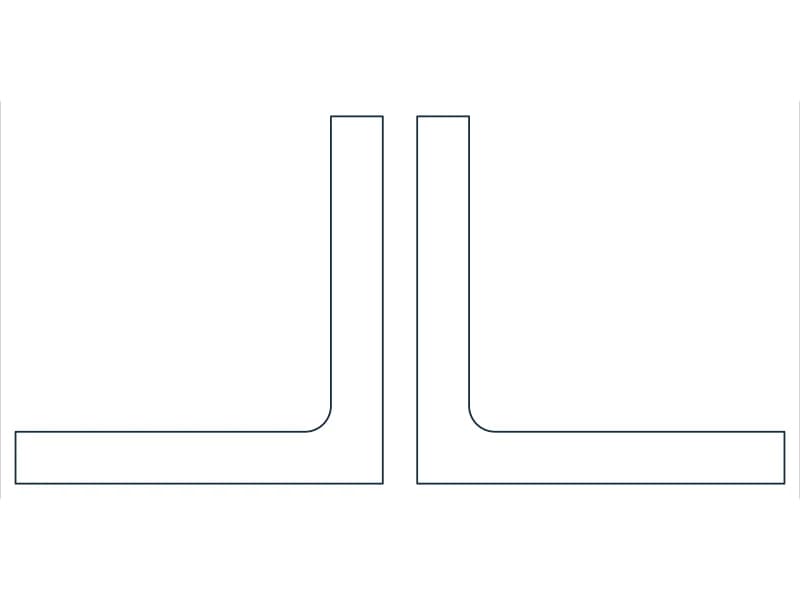 2L8X8X1-1/8X3/4 Steel Section CAD block — line drawing preview of the DWG file