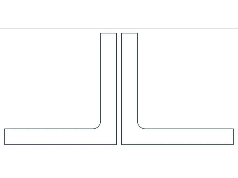 2L8X8X1-1/8X3/8 Steel Section CAD block — line drawing preview of the DWG file