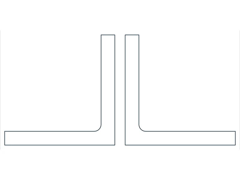 2L8X8X1X3/4 Steel Section CAD block — line drawing preview of the DWG file