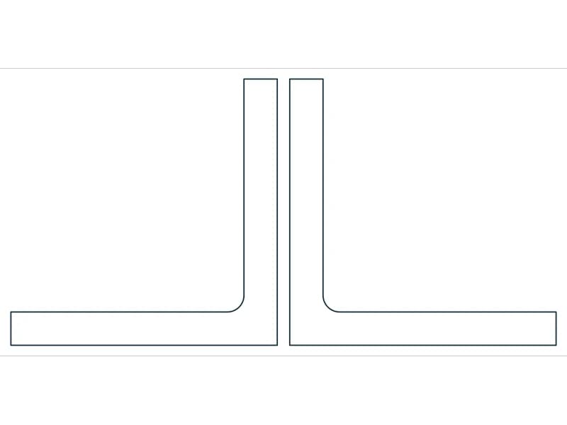 2L8X8X1X3/8 Steel Section CAD block — line drawing preview of the DWG file