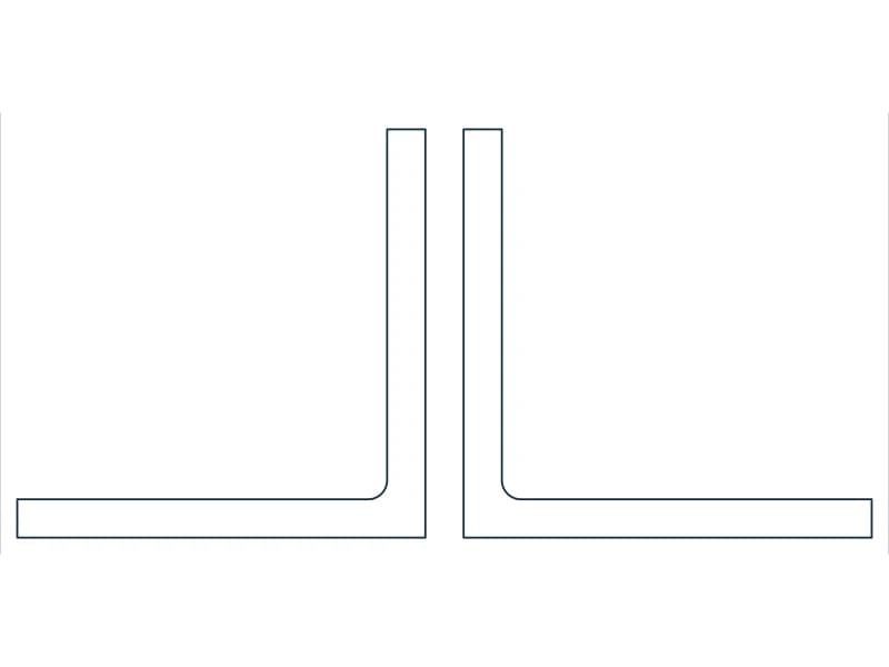 2L8X8X3/4X3/4 Steel Section CAD block — line drawing preview of the DWG file