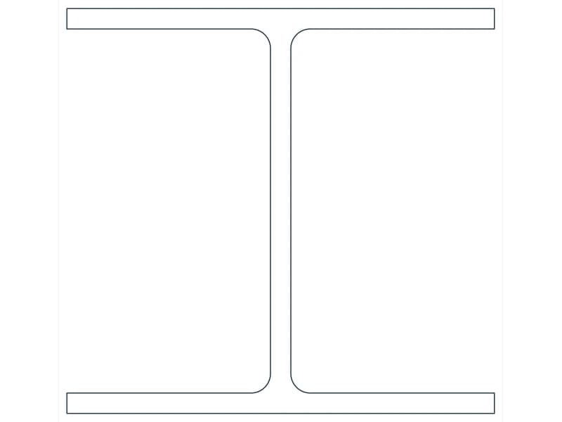 HP14X102 Steel Section CAD block — line drawing preview of the DWG file