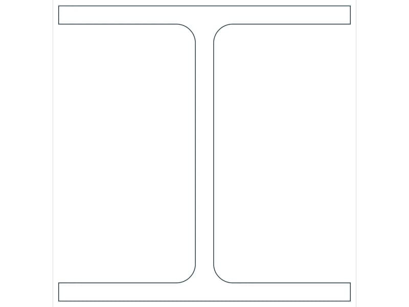 HP18X204 Steel Section CAD block — line drawing preview of the DWG file
