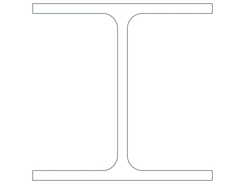 HP8X36 Steel Section CAD block — line drawing preview of the DWG file