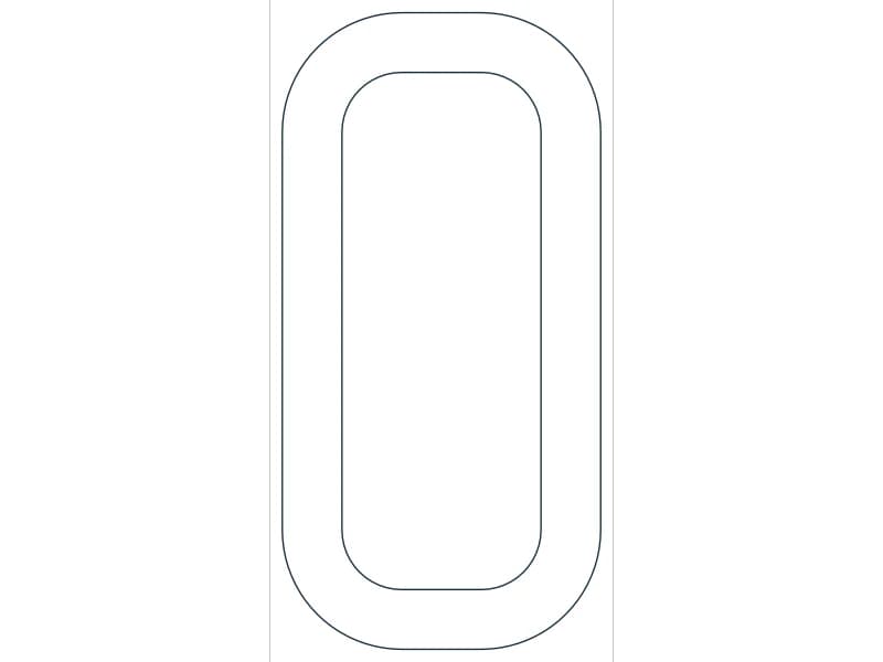 كتلة CAD مقطع فولاذي HSS2X1X3/16 — معاينة رسم خطي لملف DWG