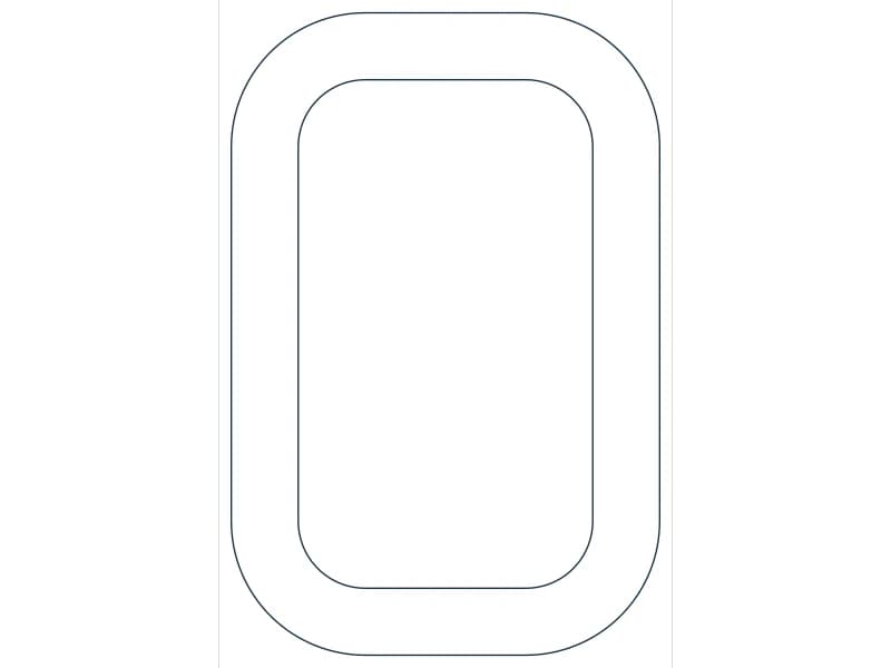 كتلة CAD مقطع فولاذي HSS3X2X5/16 — معاينة رسم خطي لملف DWG