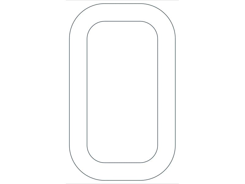 كتلة CAD قطاع فولاذي HSS5X3X1/2 — معاينة رسم خطي لملف DWG