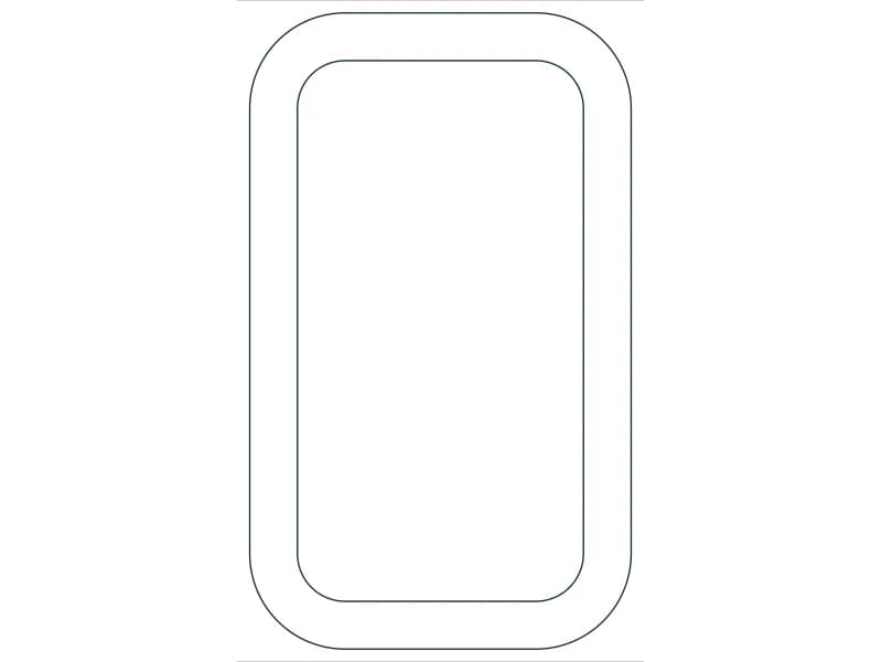 كتلة CAD قطاع فولاذي HSS5X3X3/8 — معاينة رسم خطي لملف DWG
